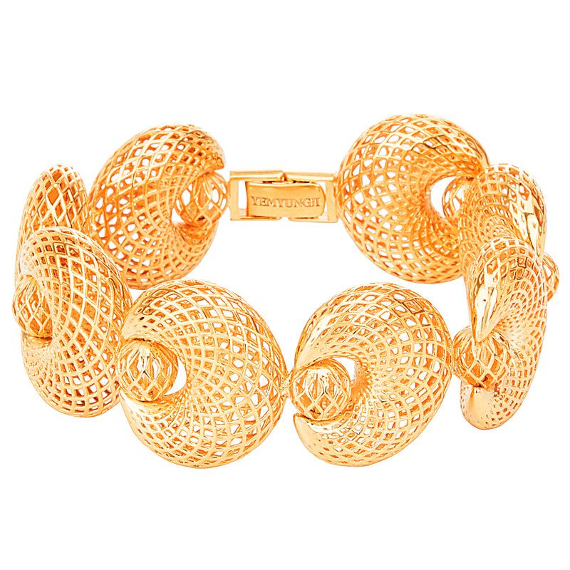 Yemyungji 18 Karat Yellow Gold Blooming Hinged Bracelet