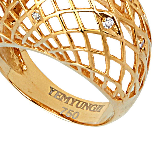 Yemyungji Diamond 18 Karat Yellow Gold Blooming Dome Ring